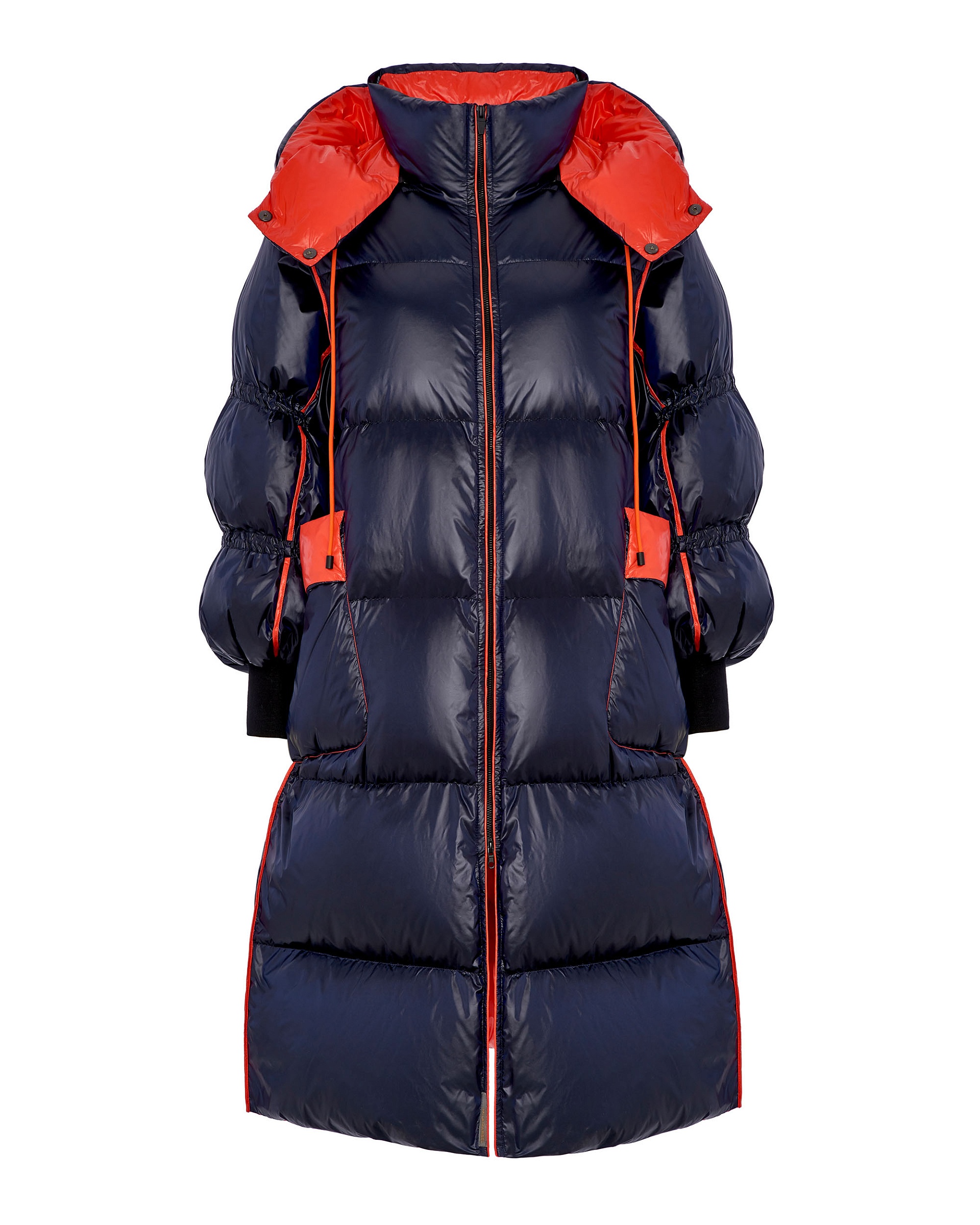 Синее пальто с оранжевым подкладом, фото 1